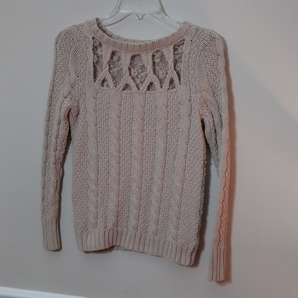 Laura Conrad Sweater w Lace and Cut Out Detail  sm